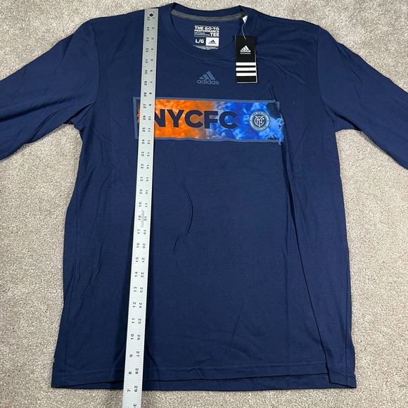 Adidas Mens Large Blue Crew Neck Pullover Long Sleeve NYCFC Performance Tee‎ NWT - Picture 8 of 8